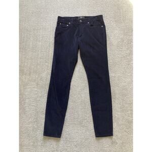 Frye Camber Pants Womens 27 Mid Rise Cigarette Leg Velvet Navy Blue